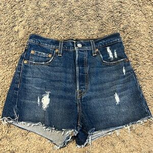 Levi’s Ribcage Dark Wash Jean Shorts